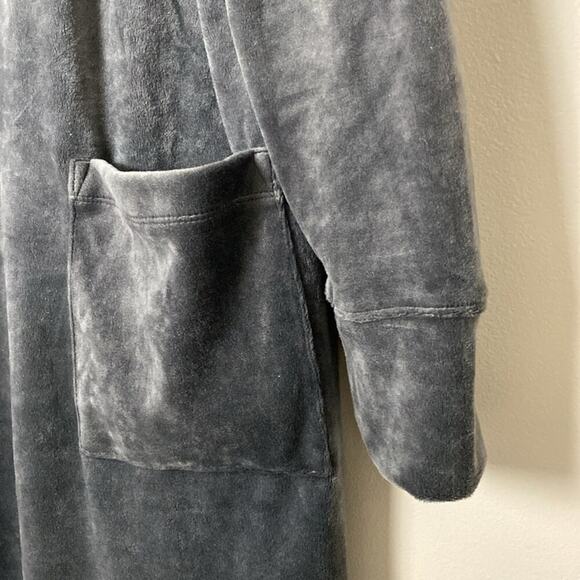 J Jill Pure Jill Velour A Line Dress V Neck Front Pockets Crushed Gray Size M - Picture 7 of 14